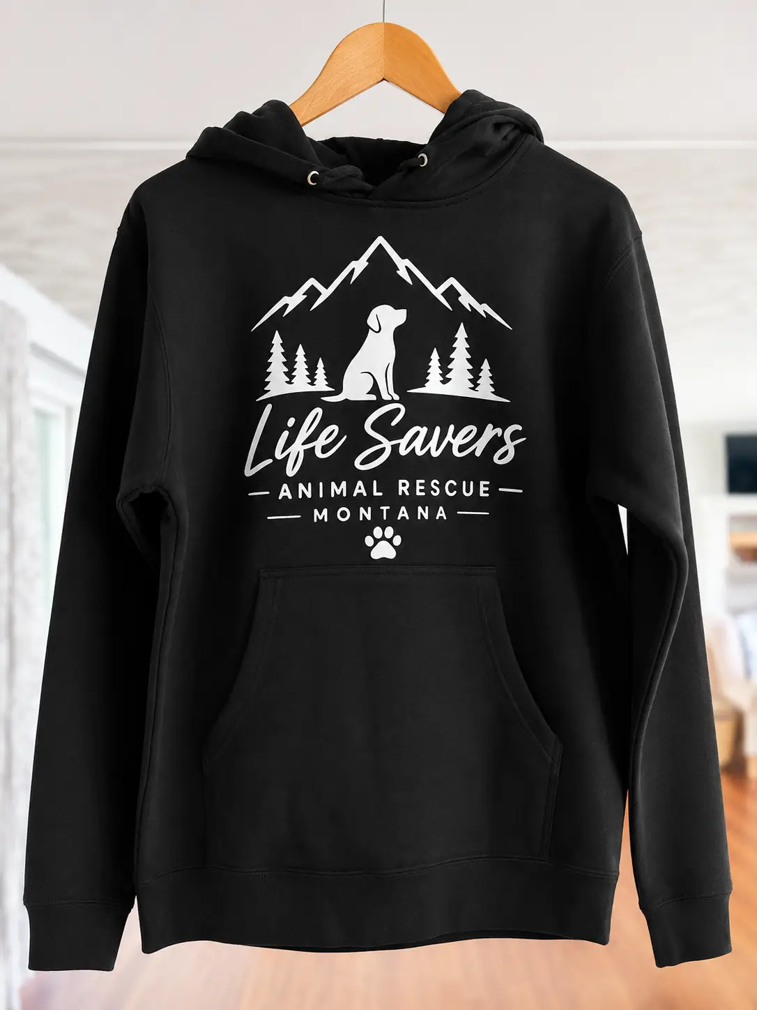 Life Savers Animal Rescue Montana Black Hoodie Sweatshirt